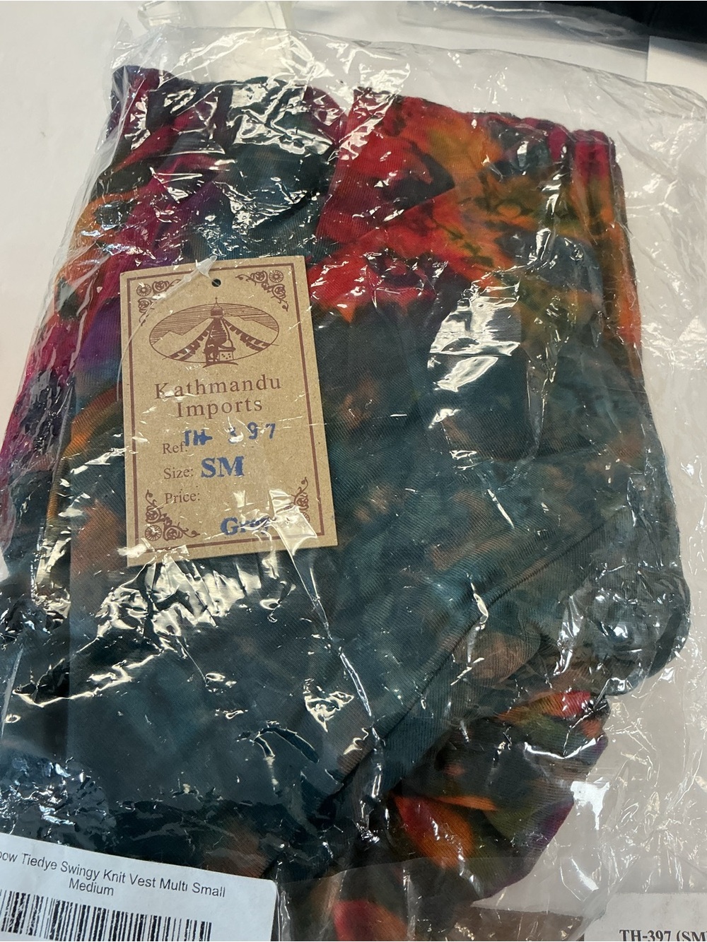 Kathmandu Imports Rainbow Tie Dye Swingy Vest S/M Boho Festival NWT - Picture 3 of 10